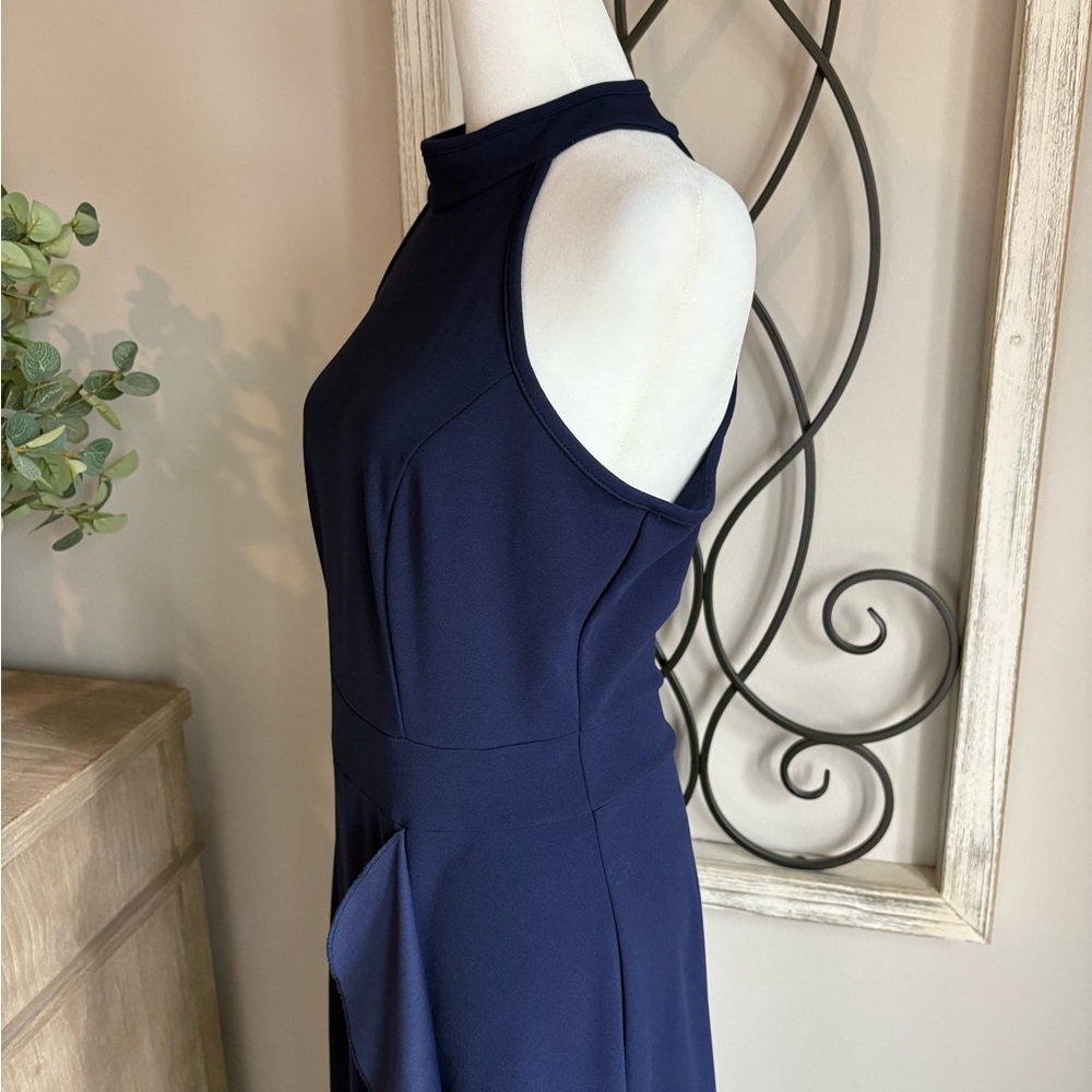 Chic Asymmetrical Navy Dress - Picture 4 of 6